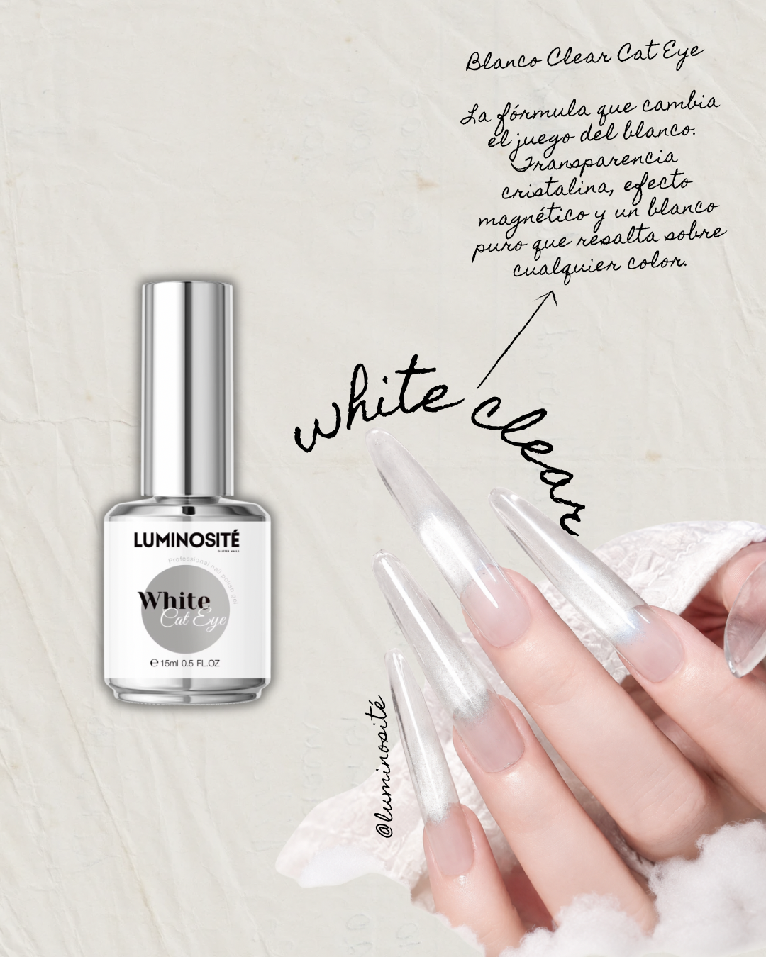 White Clear Cat Eye